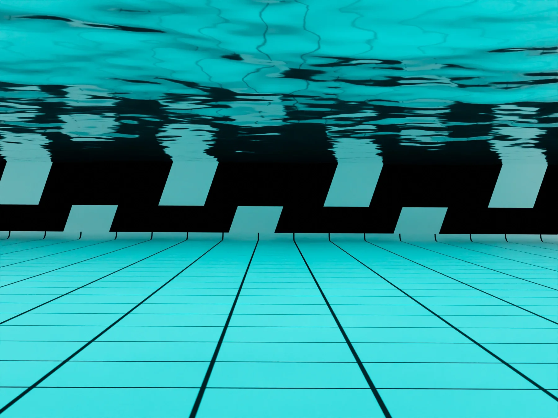 3D-cinematic-pool-art View in a swimming pool created in a 3d
