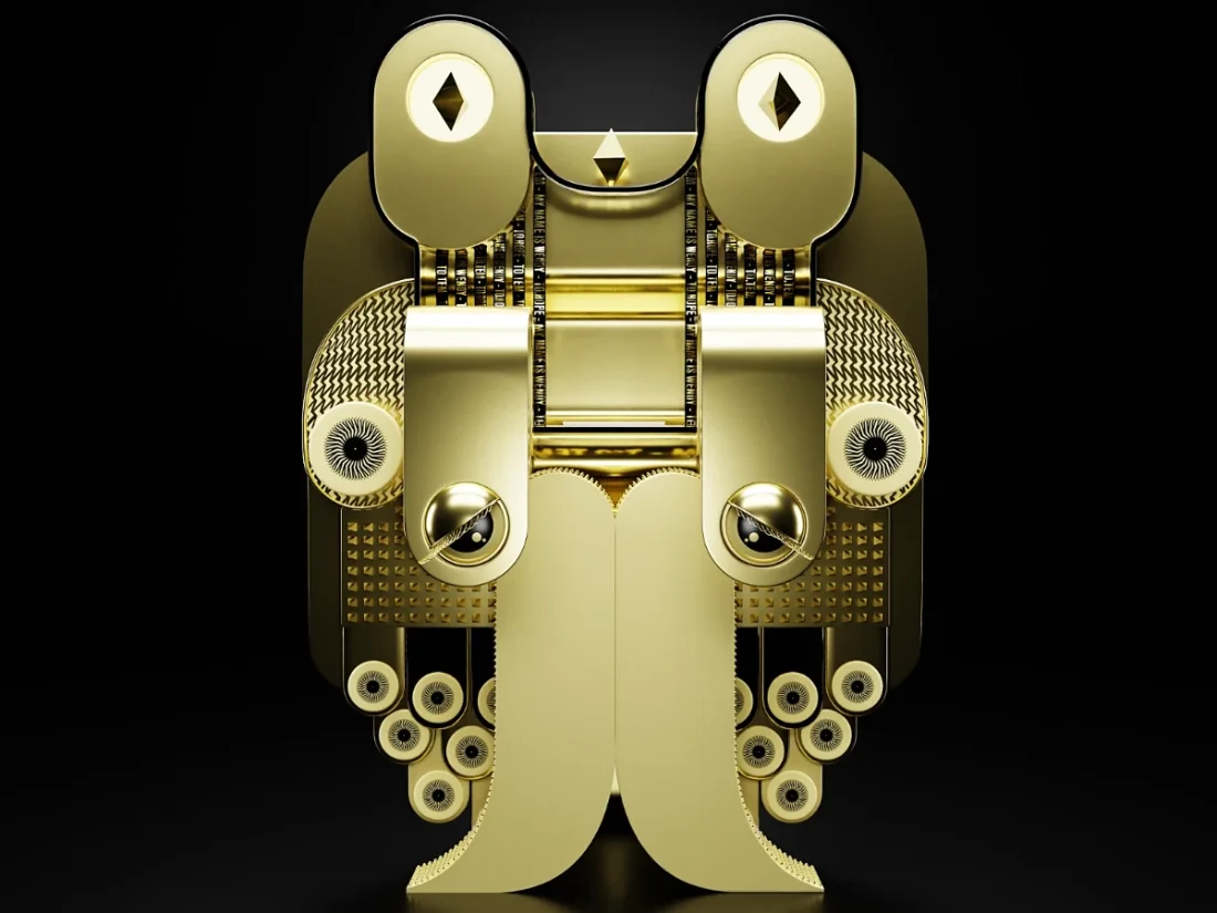 Totem is a 3D NFT sculpture covered with golden material designed by My Name is Wendy