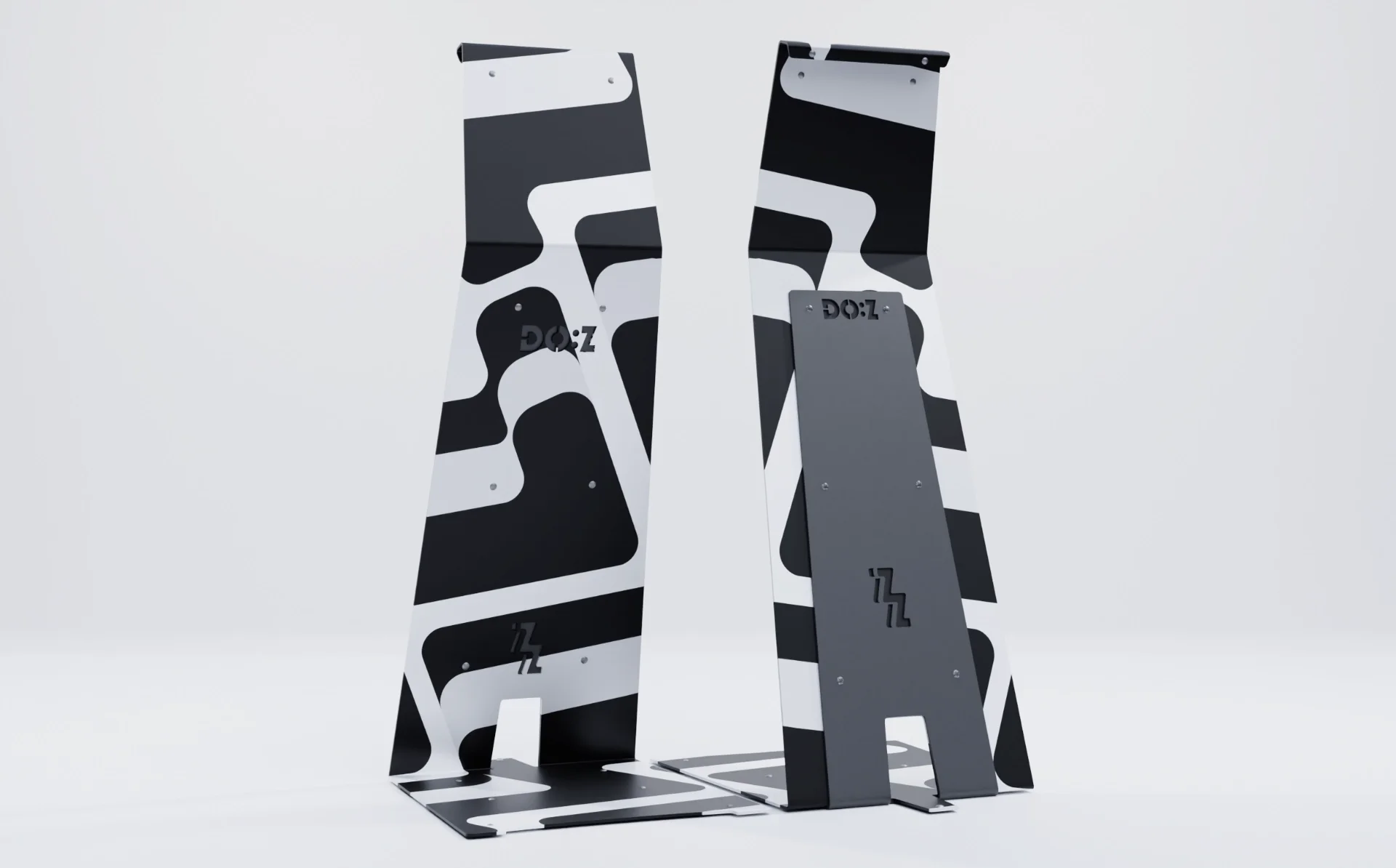 3d furniture from the B2C collection with modern graphic patterns