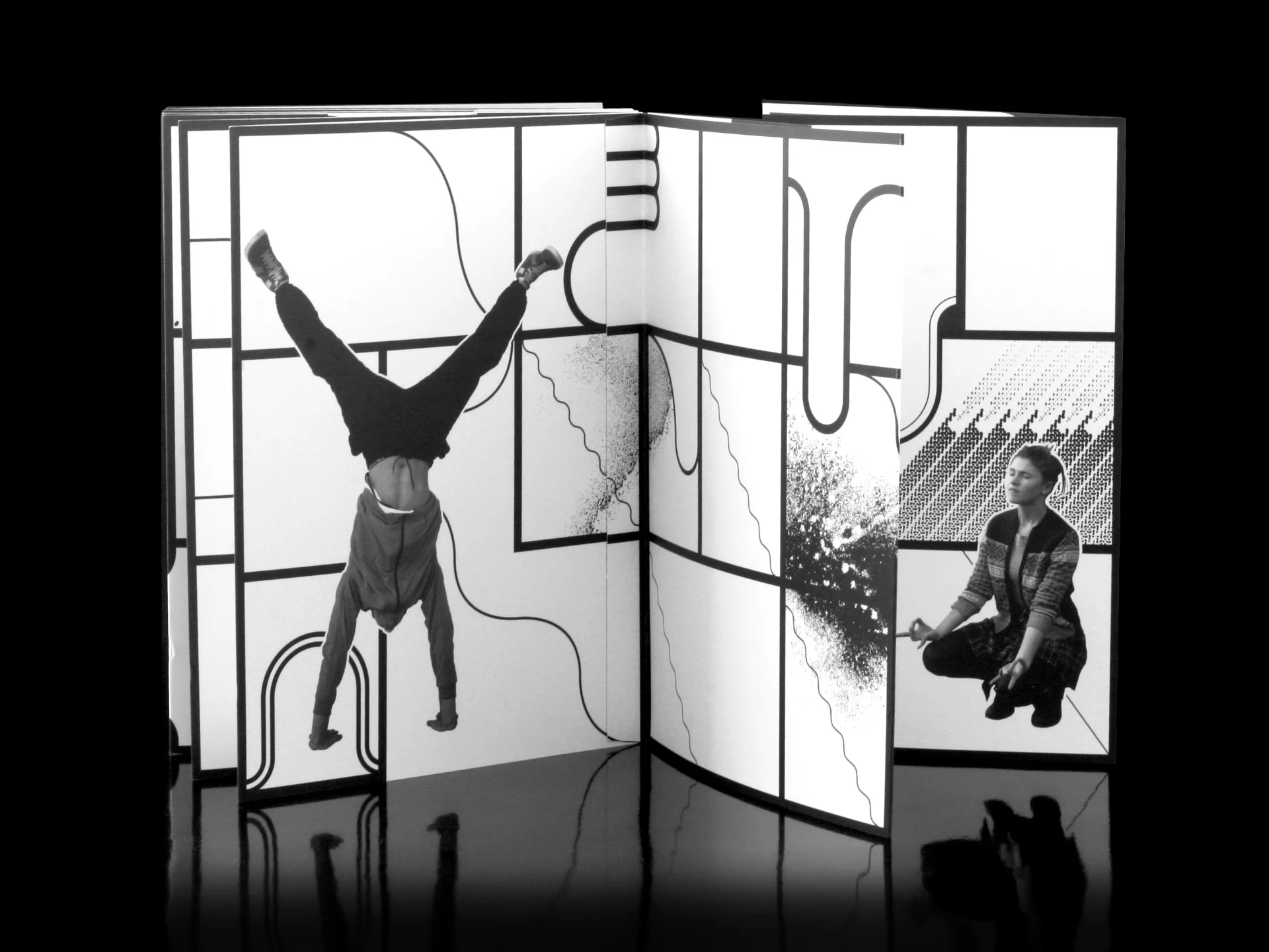 Graphic design of an art book for an artist collective