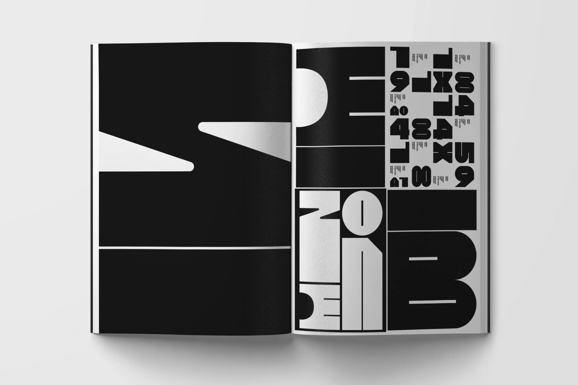Page from an art book featuring the Turnover typography and lettering