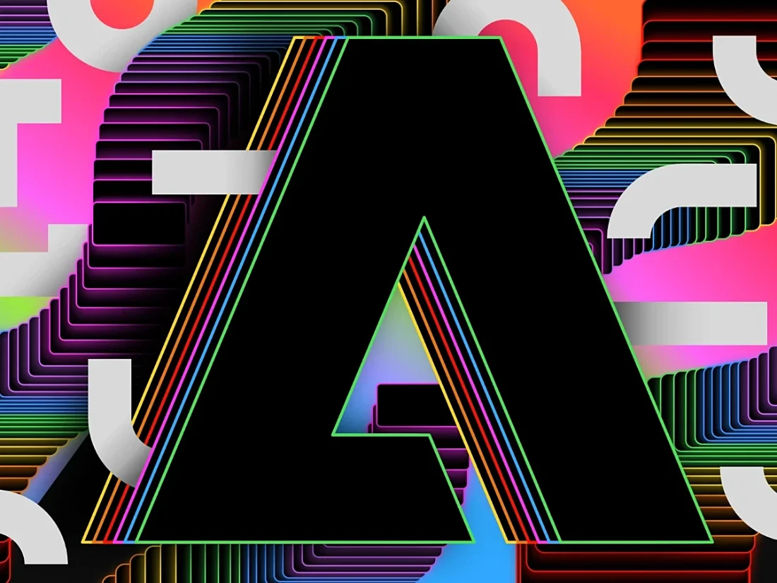 Graphic creation of Adobe logotype for Adobe MAX identity