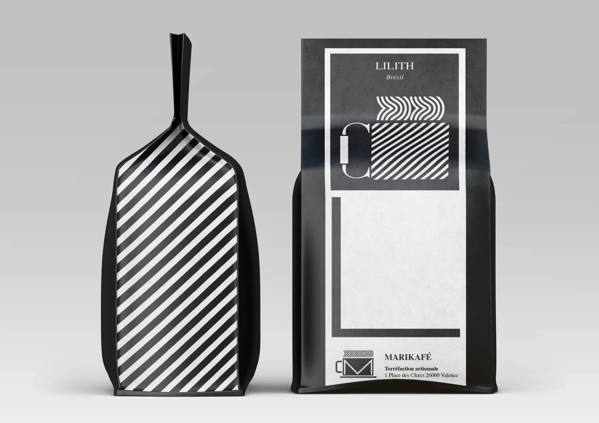 Presentation of the design of the Marikafé Lilith coffee pack