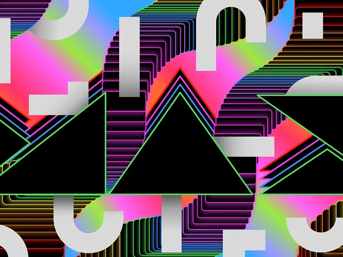 Motion design - Adobe Max, graphic and typographic composition with colors