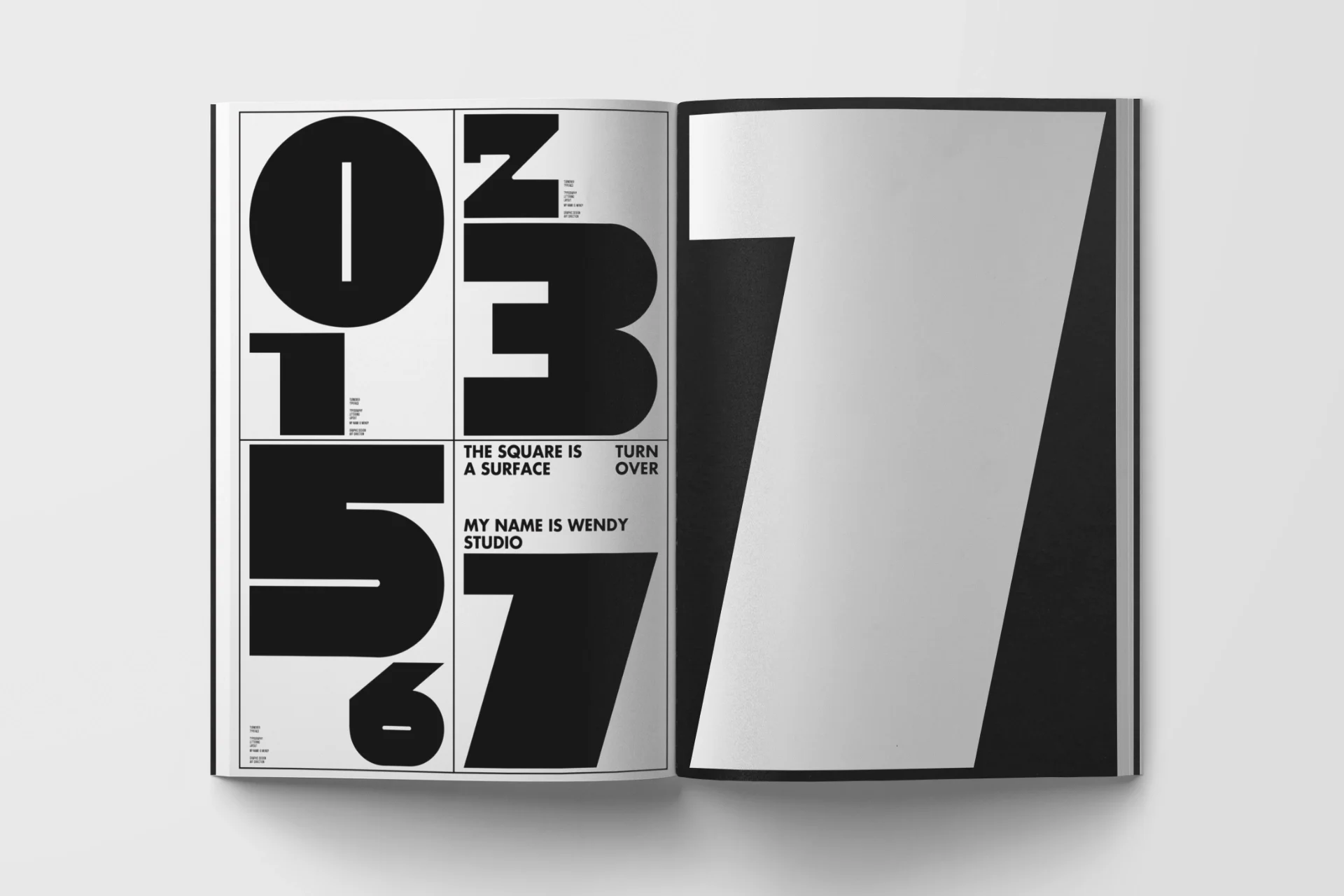 Interior of a book designed with Turnover typography