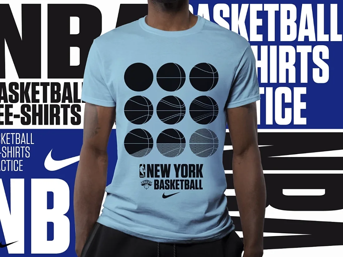 Artwork and graphic design for the new identity of the NBA T-shirts