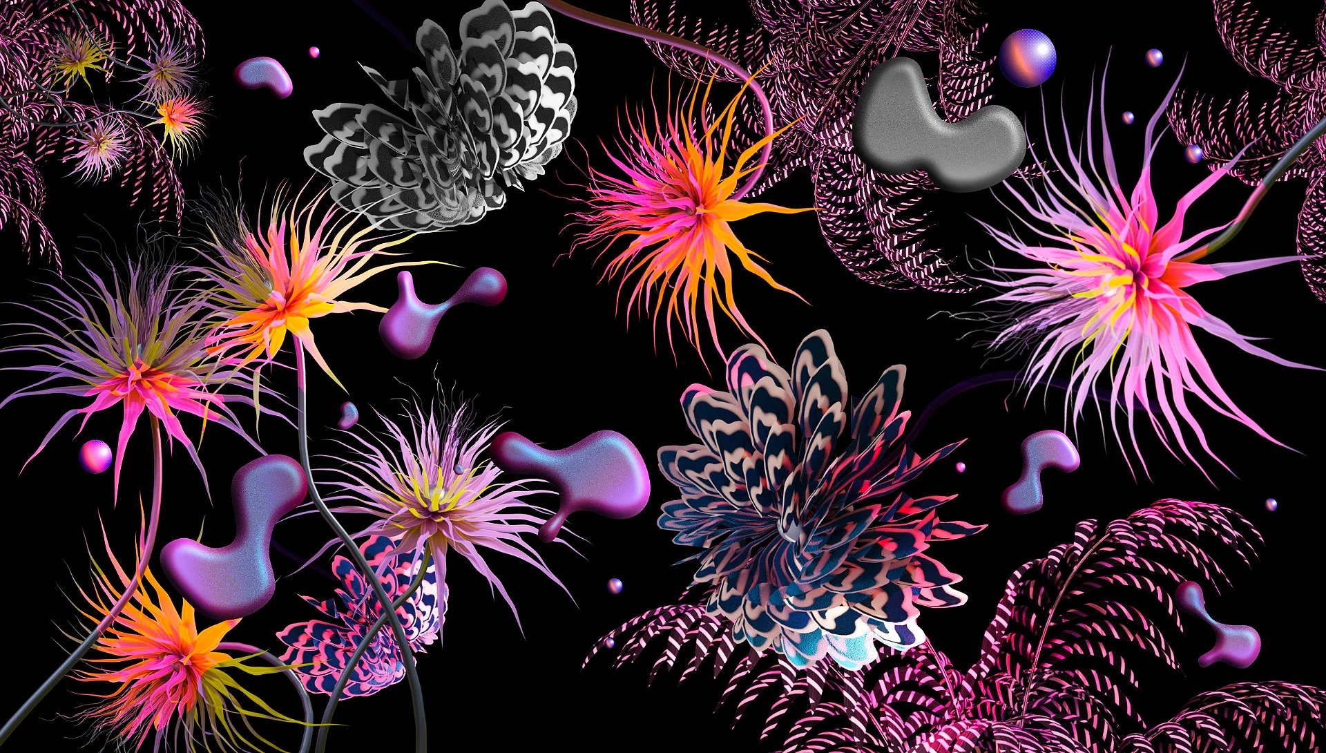 graphicflowers-3dart-digitalcreation flowers illustration