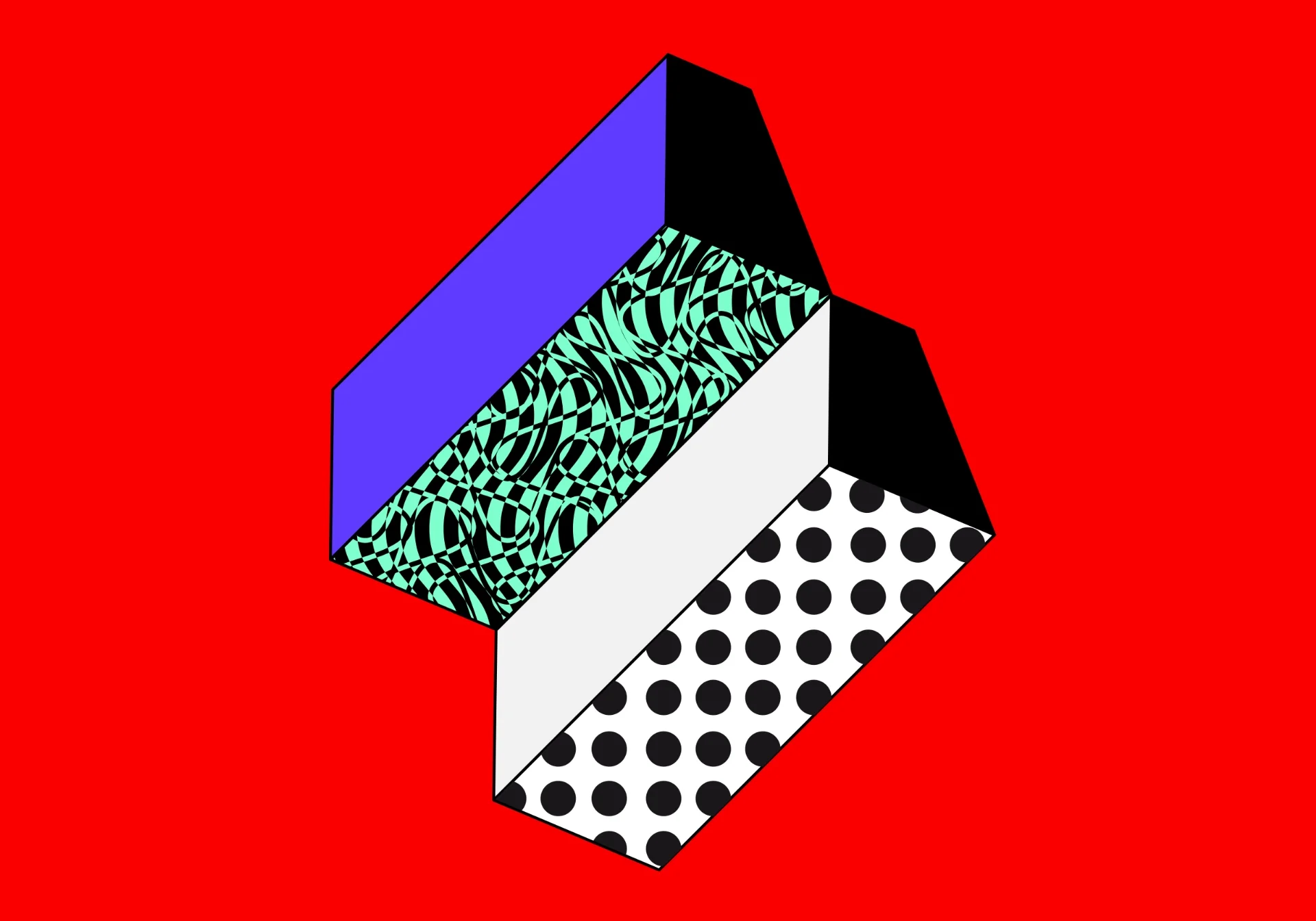 Vector and graphic form with outlines and colors