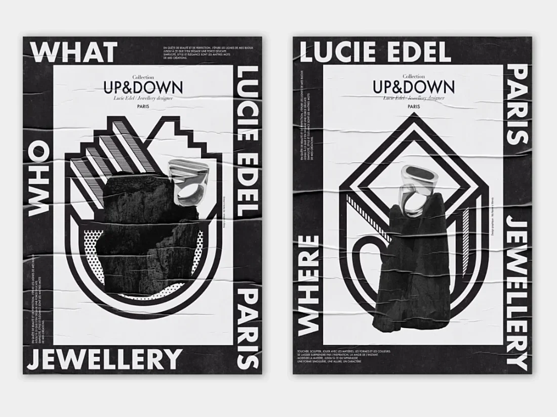Graphic posters from the Up & Down collection by Lucie Edel