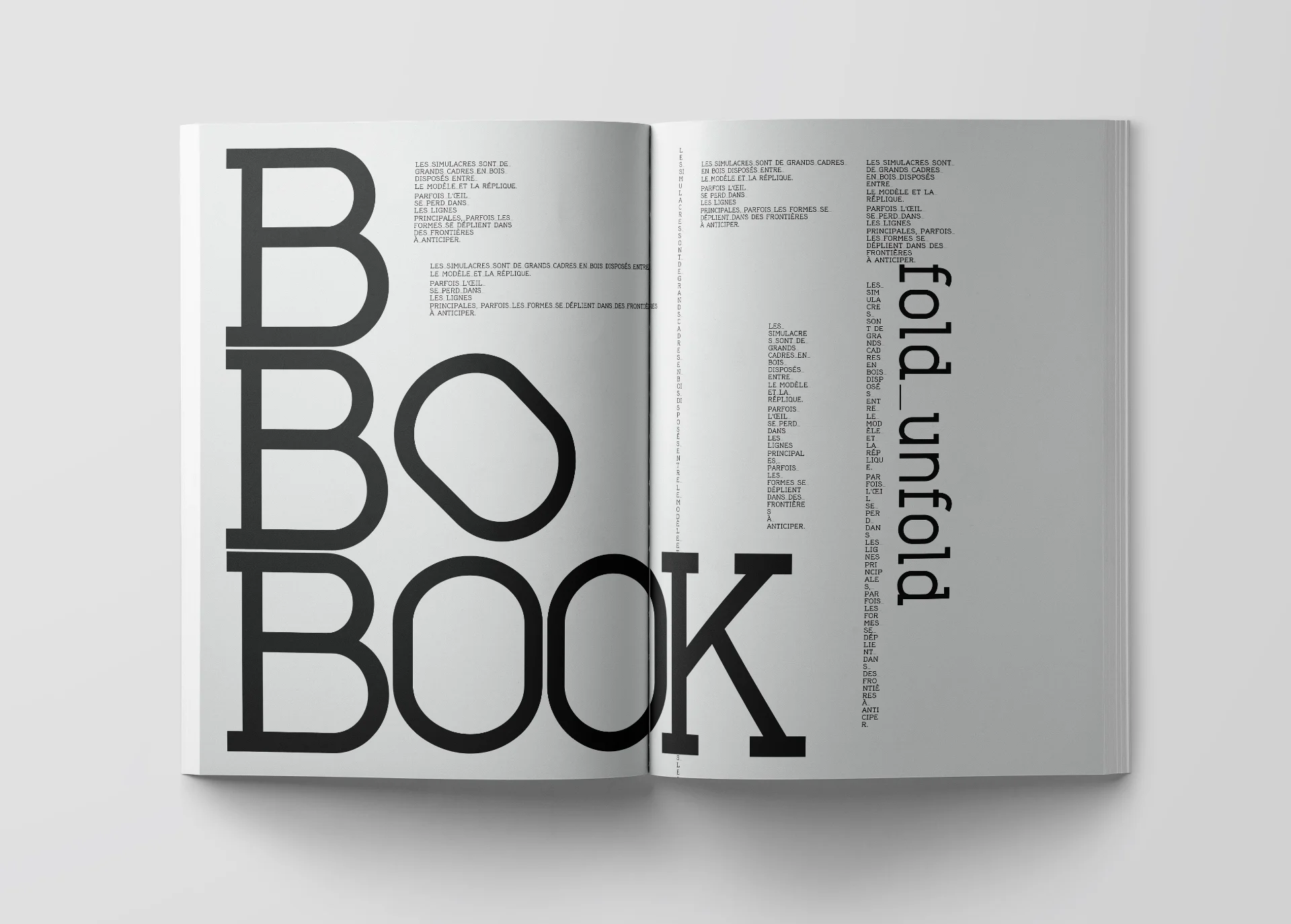 Open livre featuring the Viewriter typography designed by My Name is Wendy