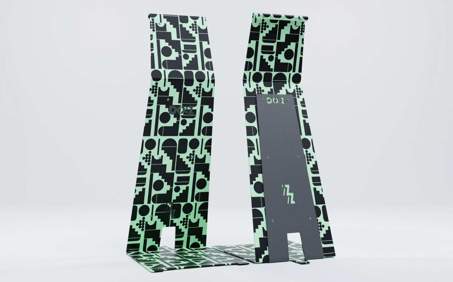 2 pieces of furniture to the B2C collection with a colorful graphic pattern for the Lgz brand identity