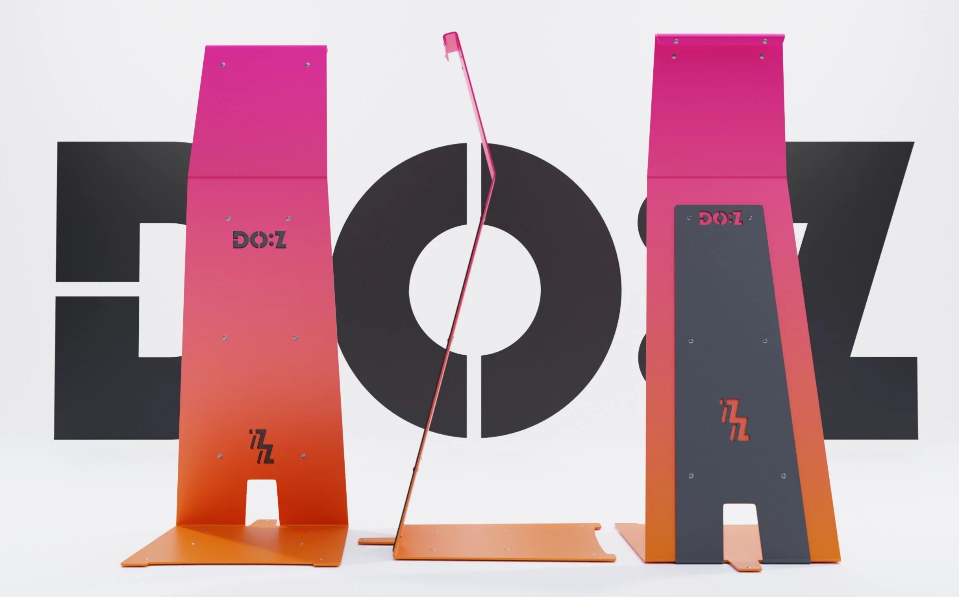 DOZ41Visual presenting models of chairs with the logotype for the branding of the Doz brand