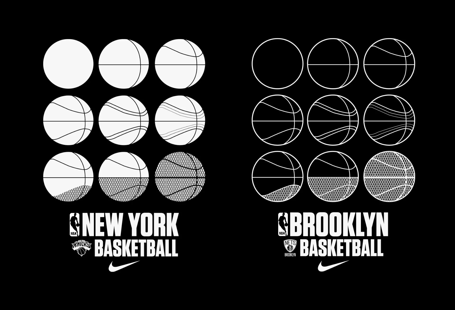 nbacreation-artwork-designapparel-branding 2 designs for NBA training shirts in black and white