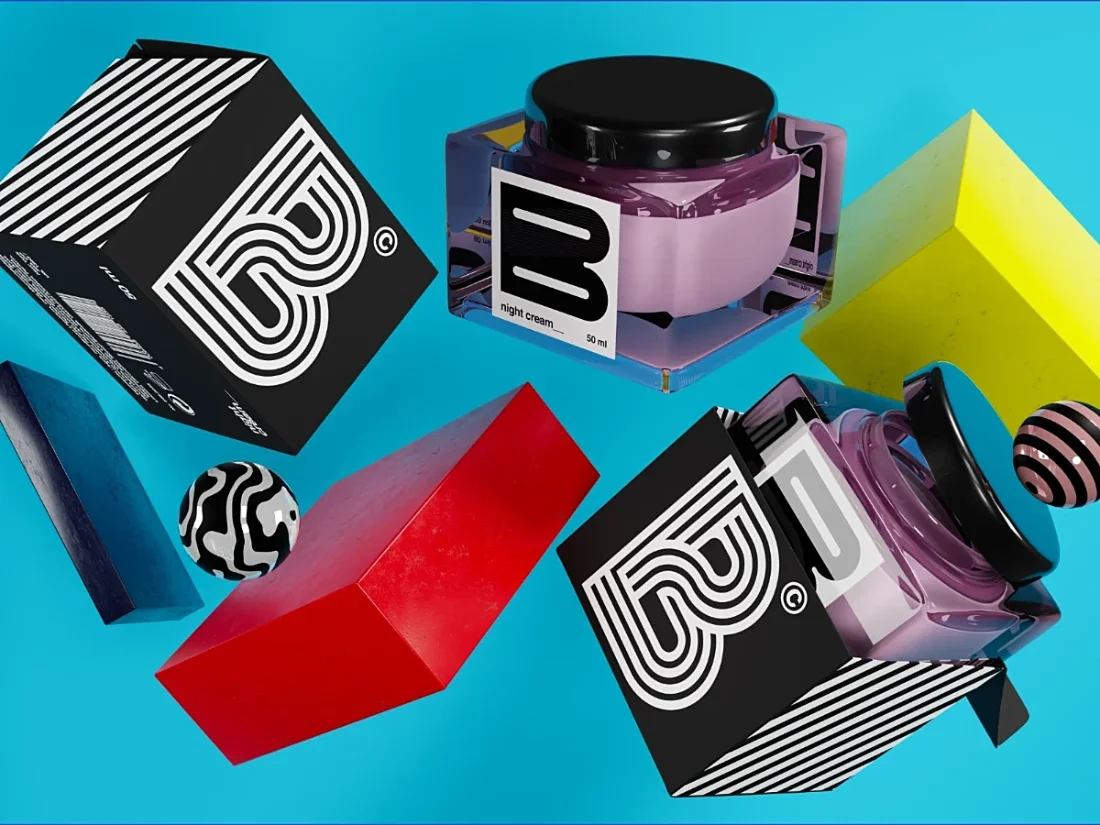 3D creation of cosmetic products and objects for brand branding