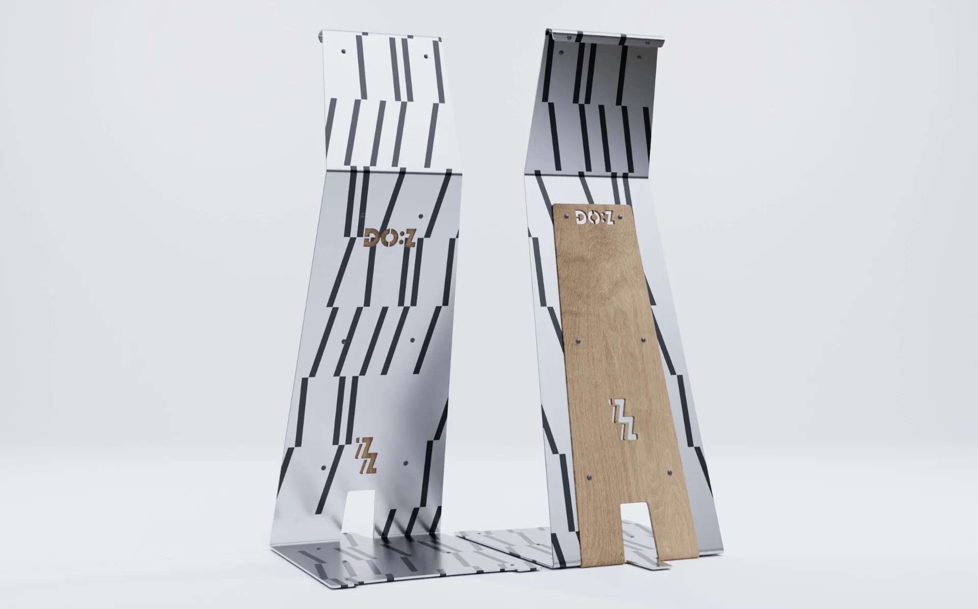 Branding - Doz and presentation of 2 3d models of the Doz, furniture or chair