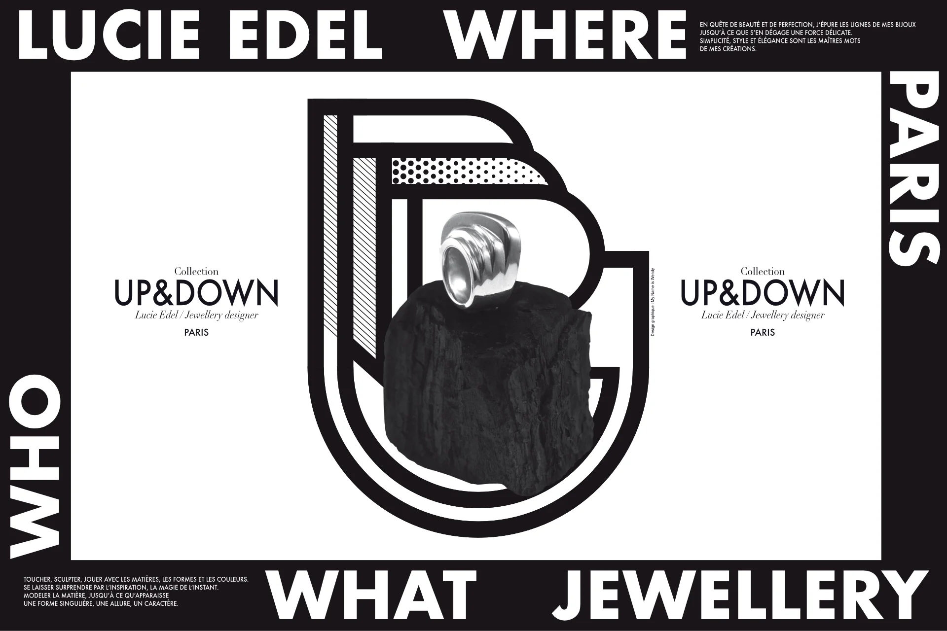 Visual composed of a vector shape and a photograph of a ring