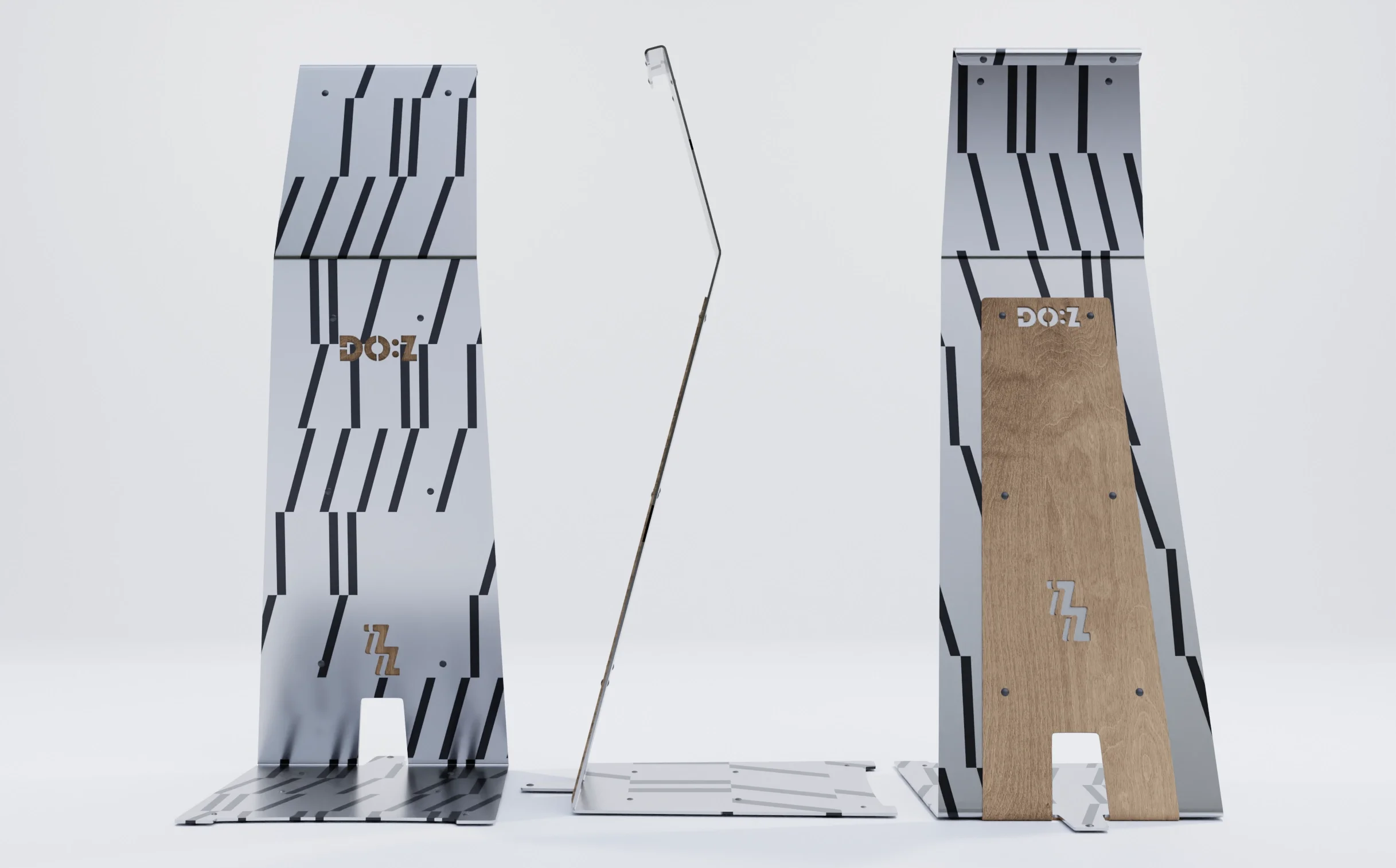 3 models of Doz in 3d with a graphic design created for the luxury collection