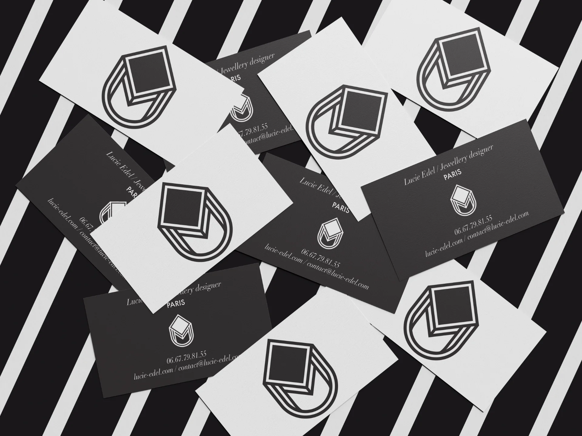 stationarydesign-brandidentity-businesscards Double-sided business cards with logo for the designer Lucie Edel