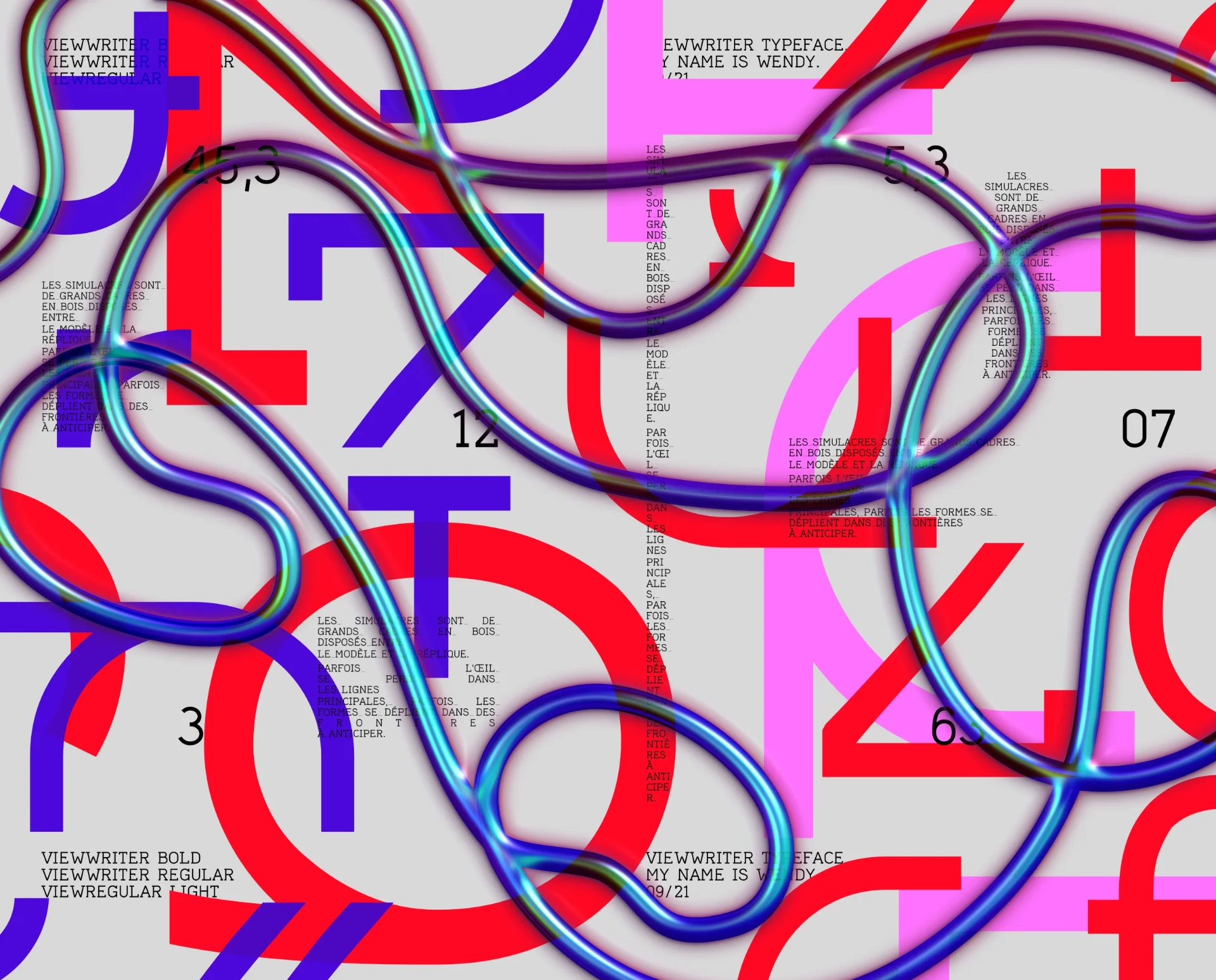 Visual created for the ViewWriter typography project by My Name is Wendy