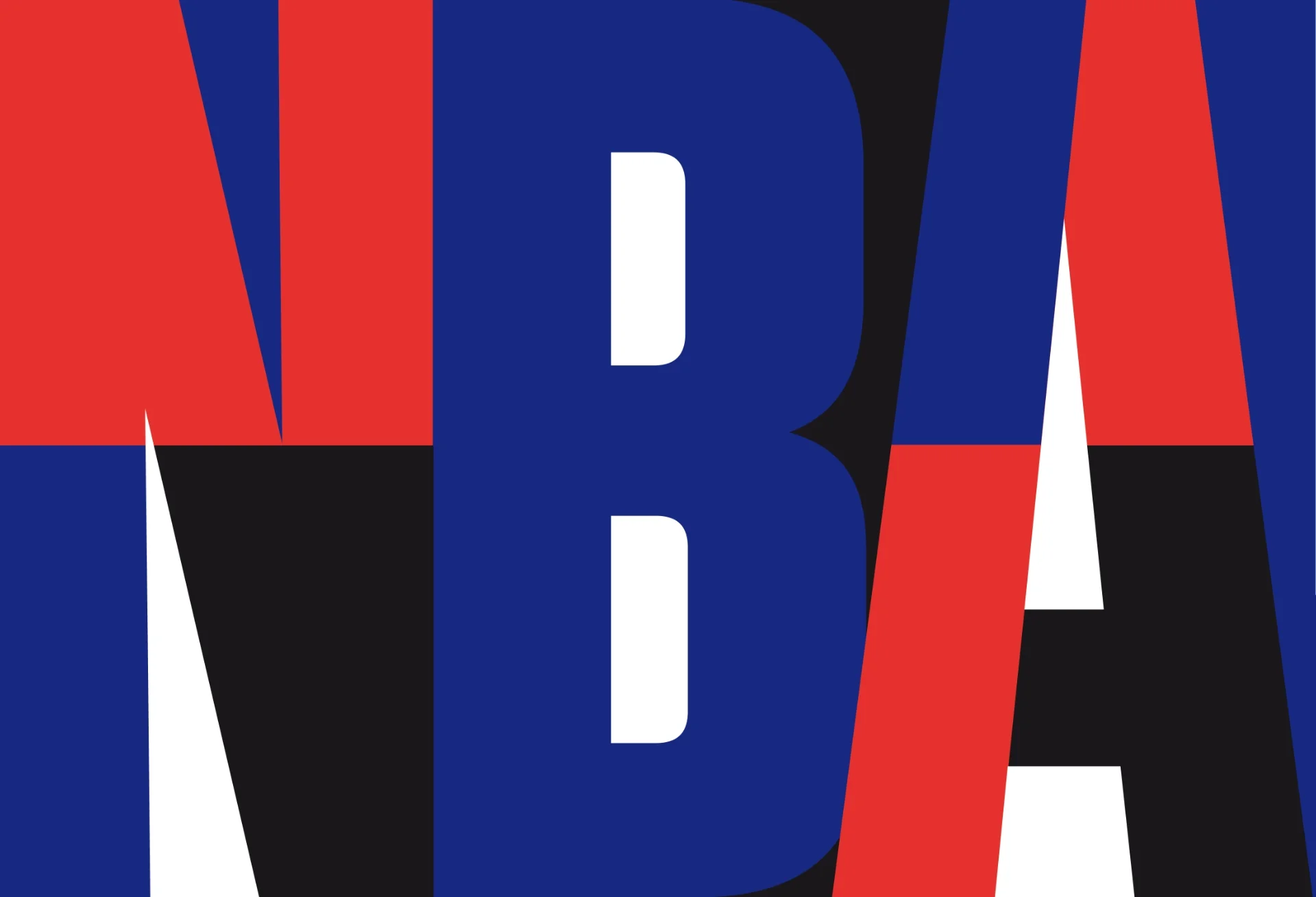 Typographic visual presenting the 3 letters of the NBA
