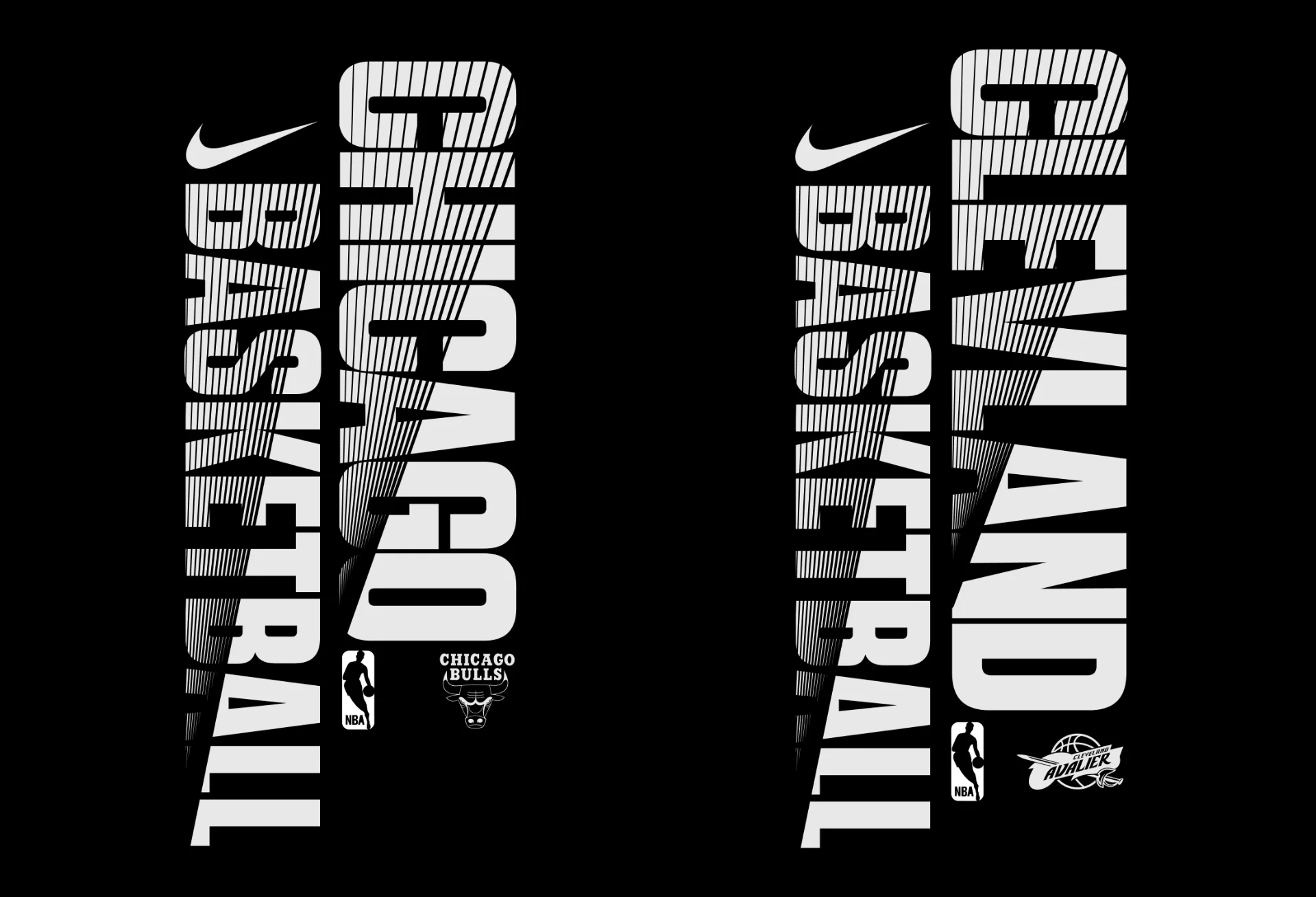 typography-fontdesign-lettering-nikebusiness Typographic design for NBA T-shirts by My Name is Wendy