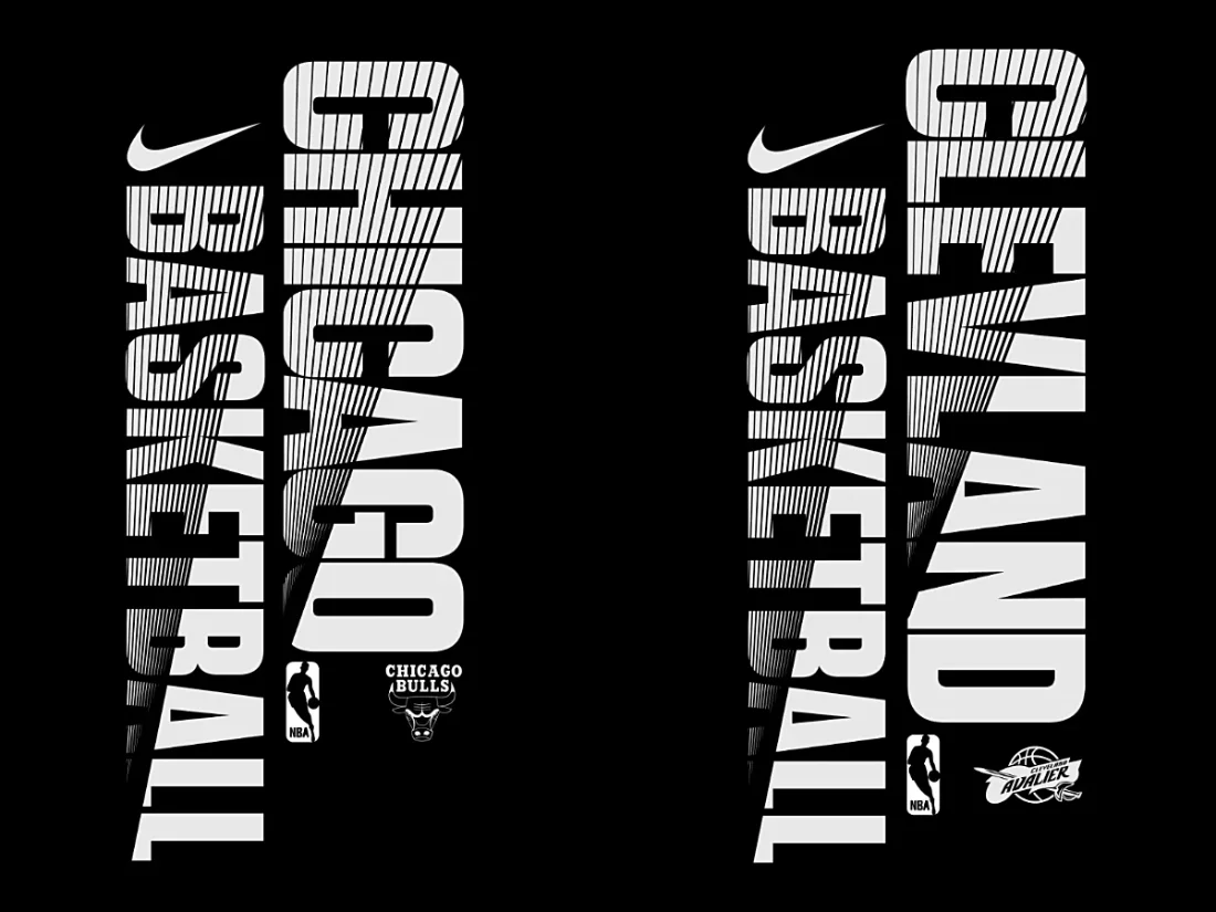 Typographic design for NBA T-shirts by My Name is Wendy