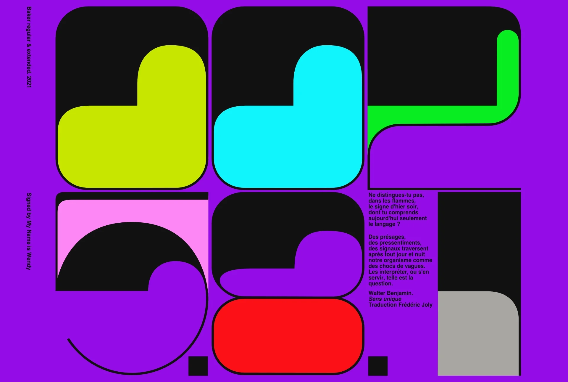 Art Deco inspired letters and font design and layout on a colorful background
