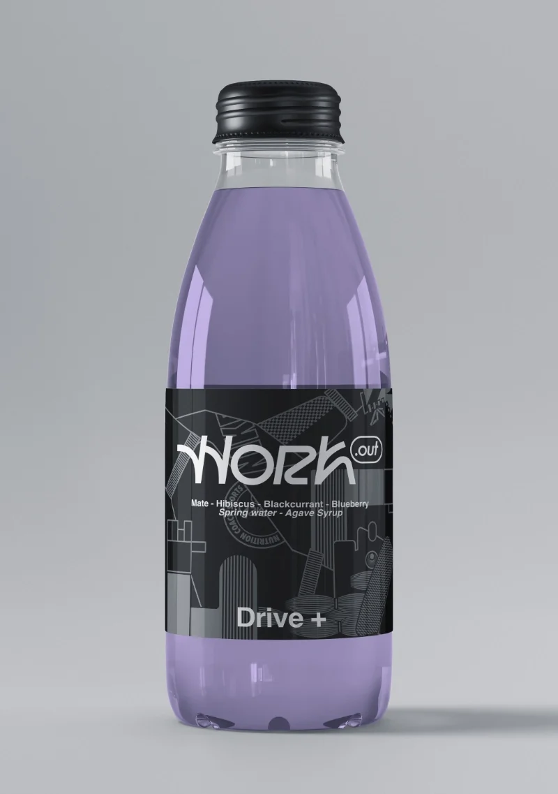 Drive+ packaging design for the Work.out product range.