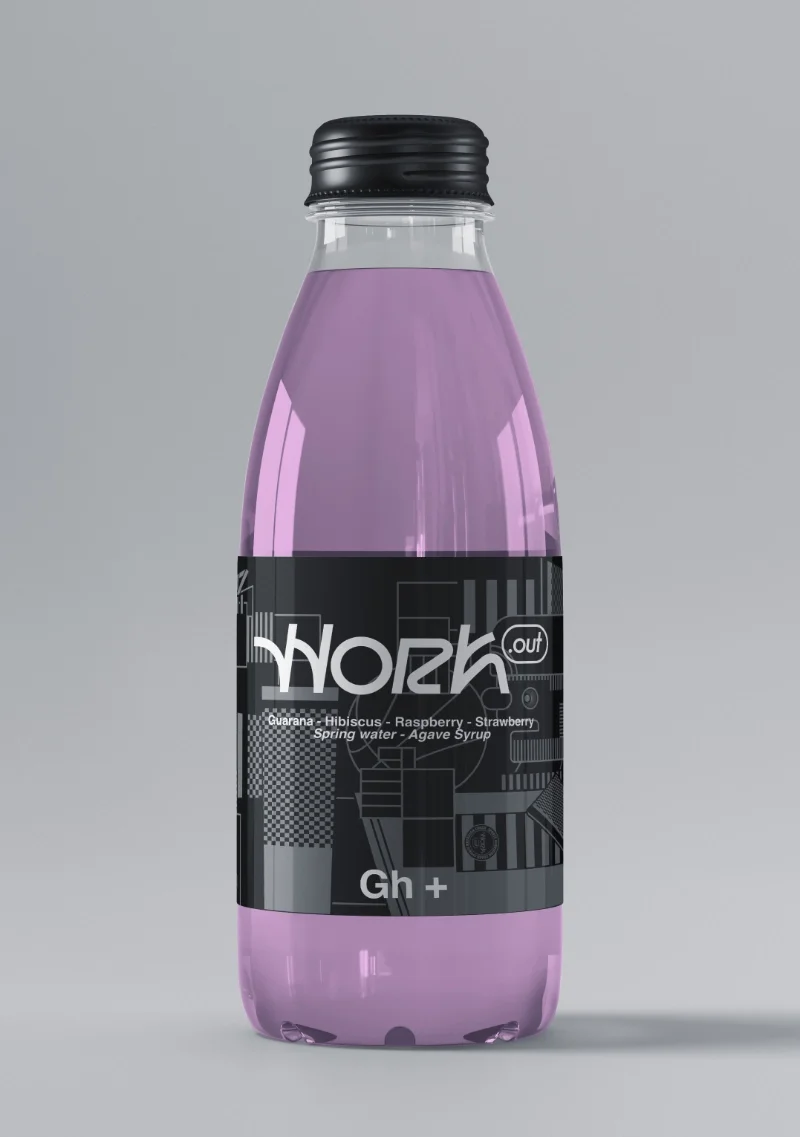 Gh+ product packaging designed for the Work.out brand.