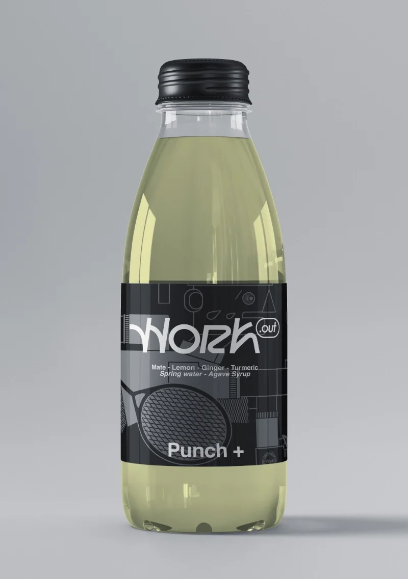 Punch+ product branding designed for the Work.out fitness identity.