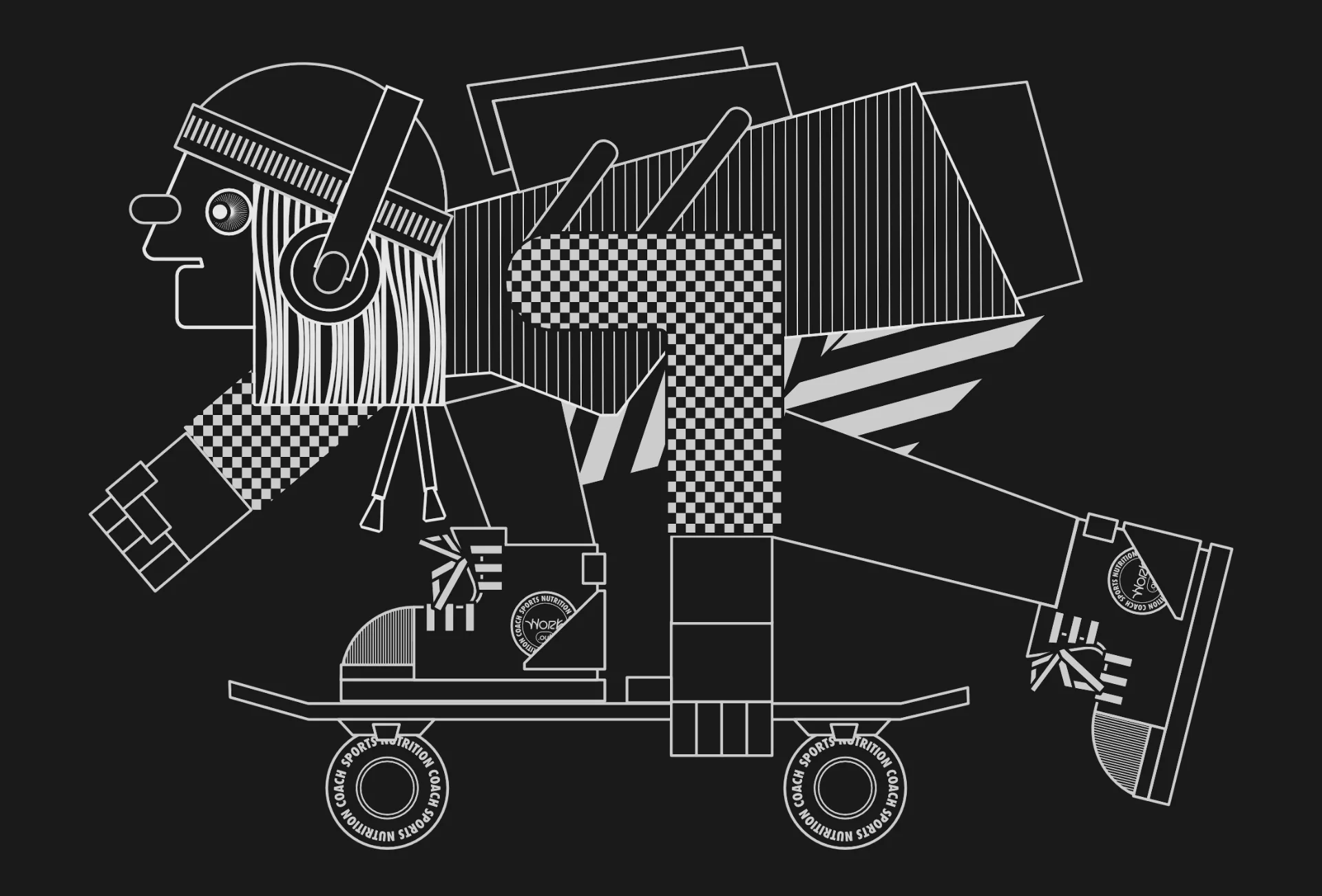 skate Skateboarding-inspired character illustration for Work.out branding.